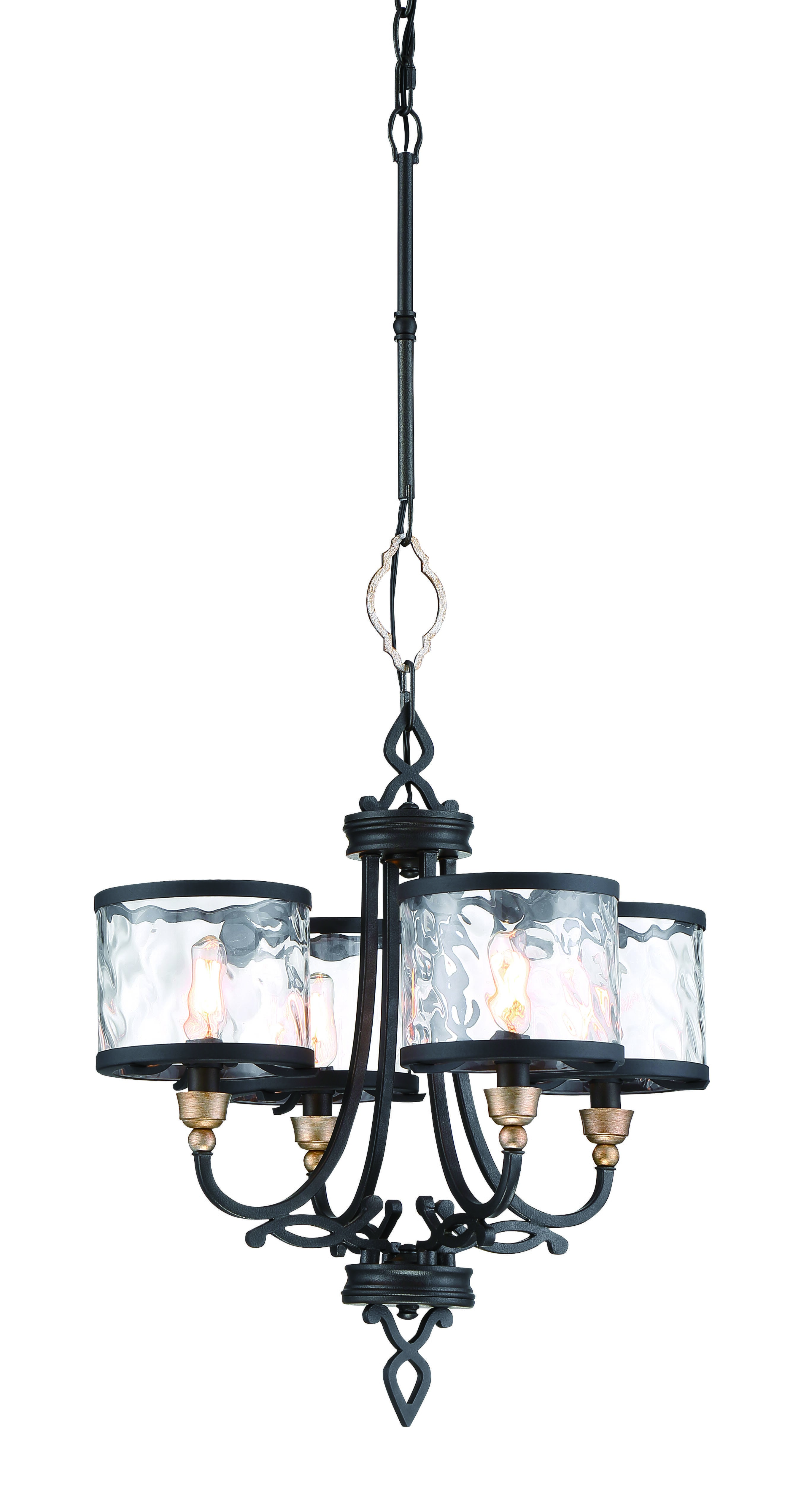 Minka Lavery Wyndmere 4-Light Traditional Chandelier in Sand Black With Gold Highlight