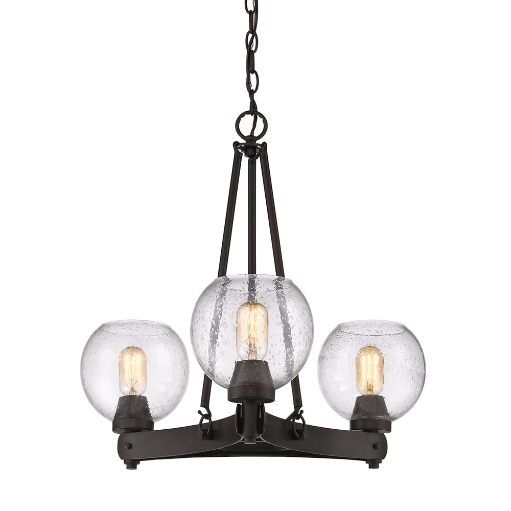 Golden Galveston 3-Light Mini Chandelier in Rubbed Bronze