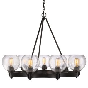 Golden Galveston 9-Light Chandelier in Rubbed Bronze