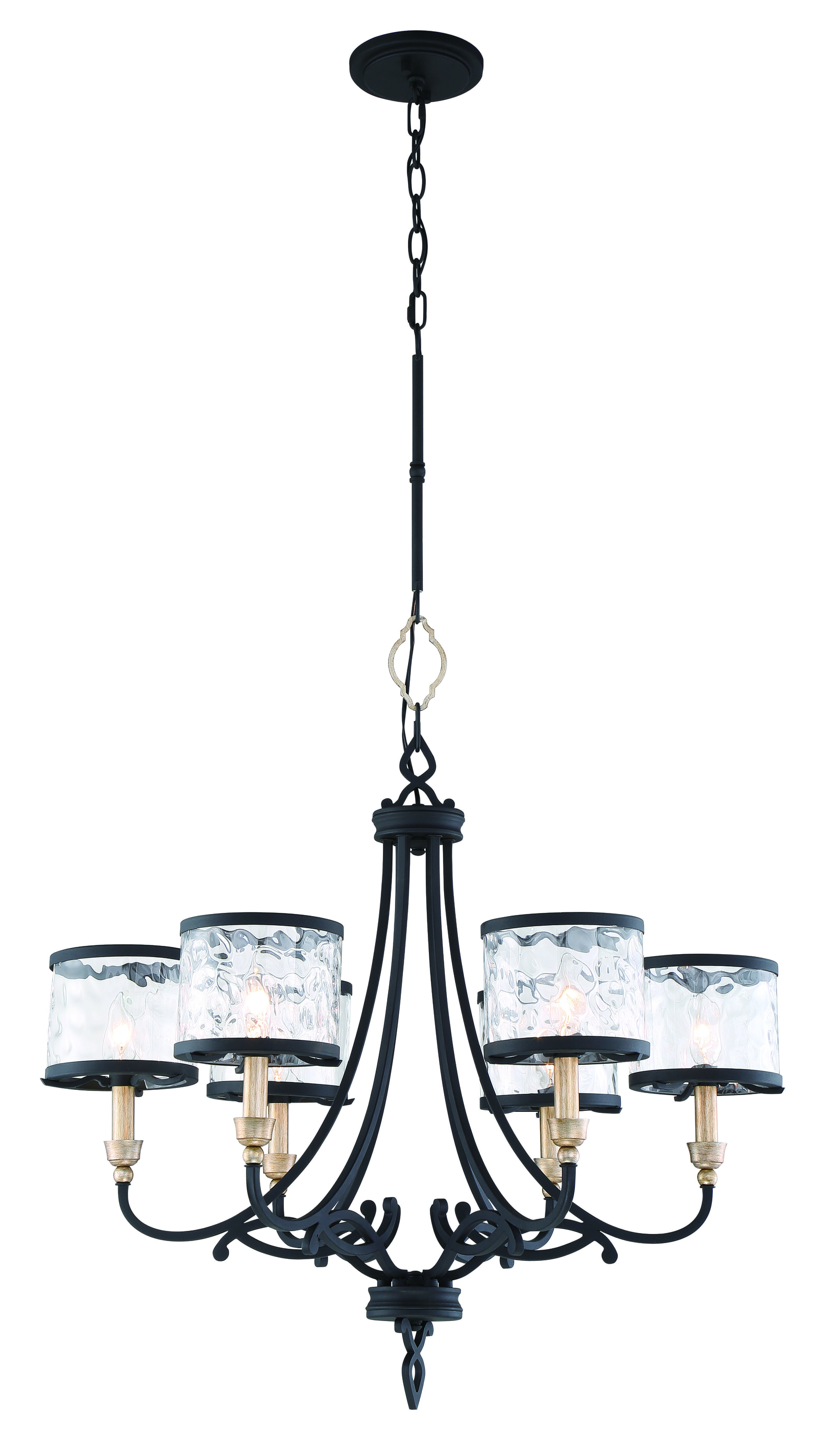 Minka Lavery Wyndmere 6-Light Traditional Chandelier in Sand Black With Gold Highlight