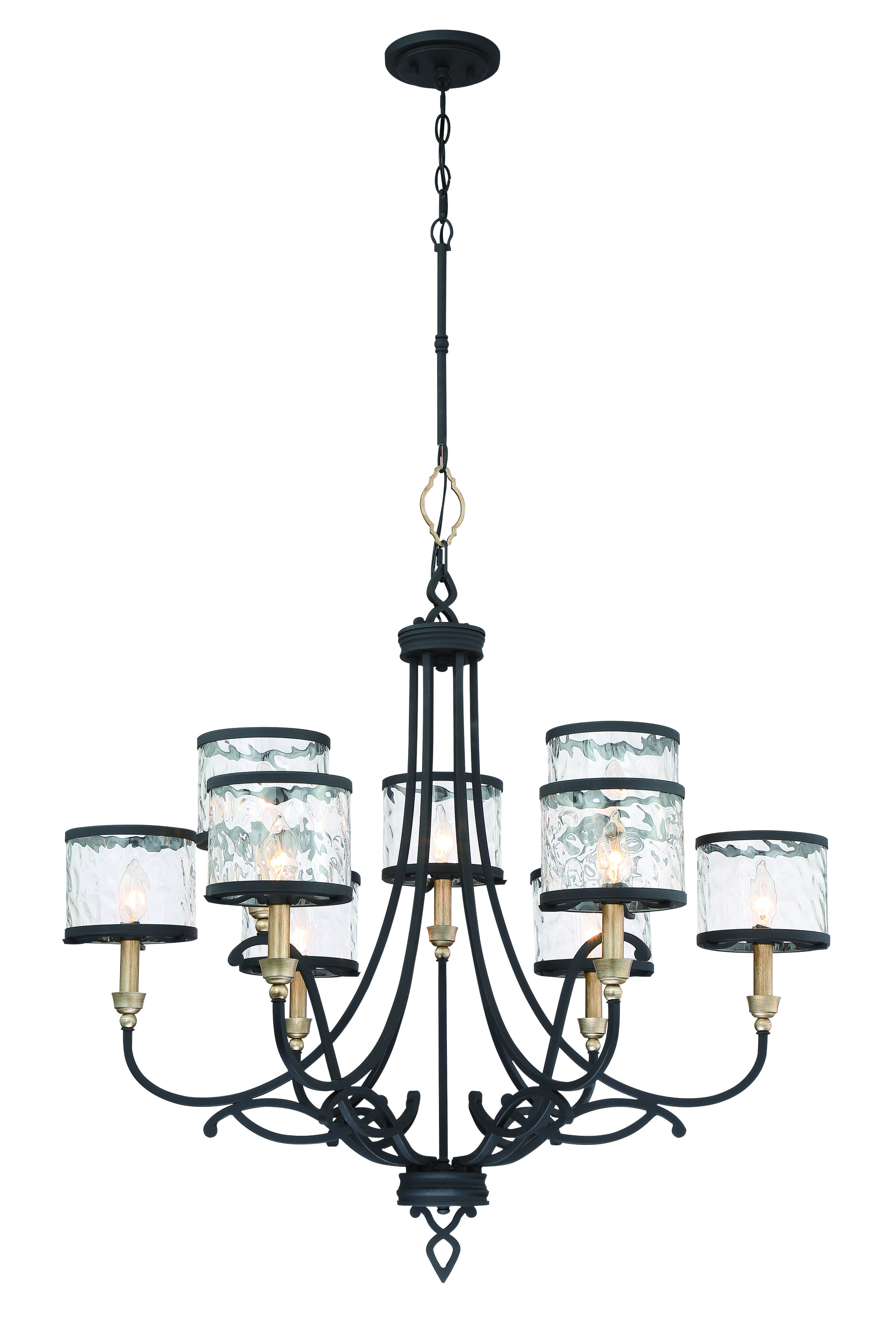 Minka Lavery Wyndmere Contemporary Chandelier in Sand Black With Gold Highlight