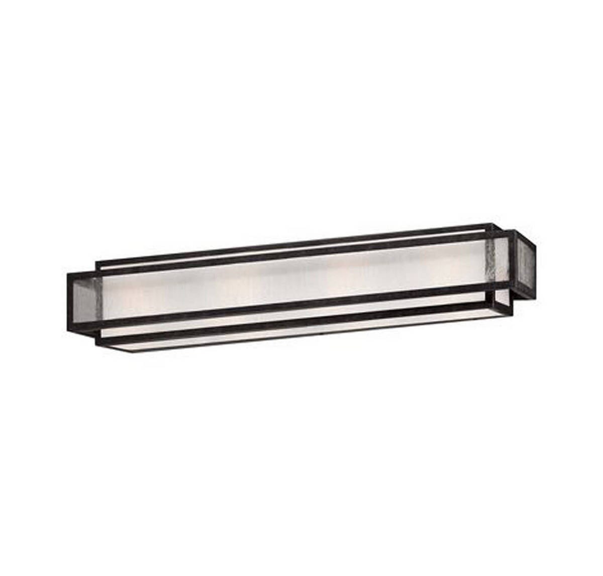 Minka Lavery Camden Square 4-Light 30" Bathroom Vanity Light in Aged Charcoal