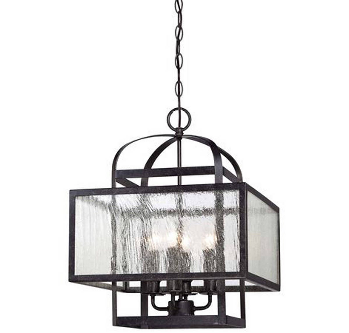 Minka Lavery Camden Square 4-Light 16" Pendant Light in Aged Charcoal