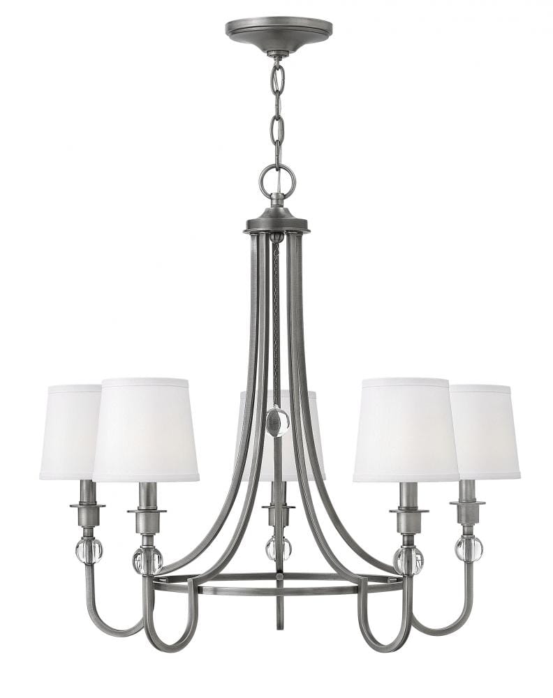 Hinkley Morgan 5-Light Single Tier Chandelier in Antique Nickel