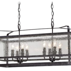 Minka Lavery Camden Square 8-Light Island Pendant Light in Aged Charcoal