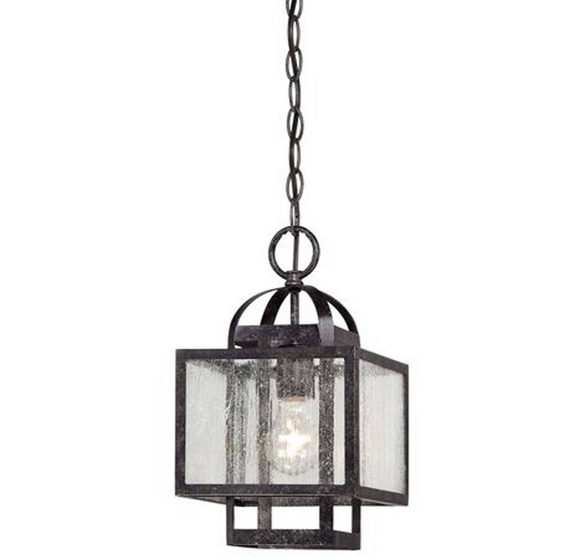 Minka Lavery Camden Square 8" Pendant Light in Aged Charcoal