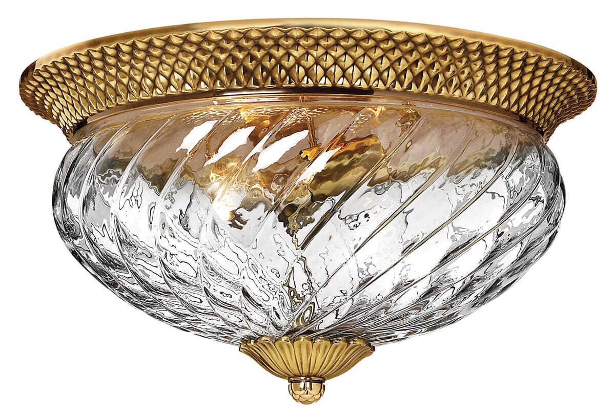 Hinkley Plantation 3-Light Pineapple Ceiling Light in Burnished Brass