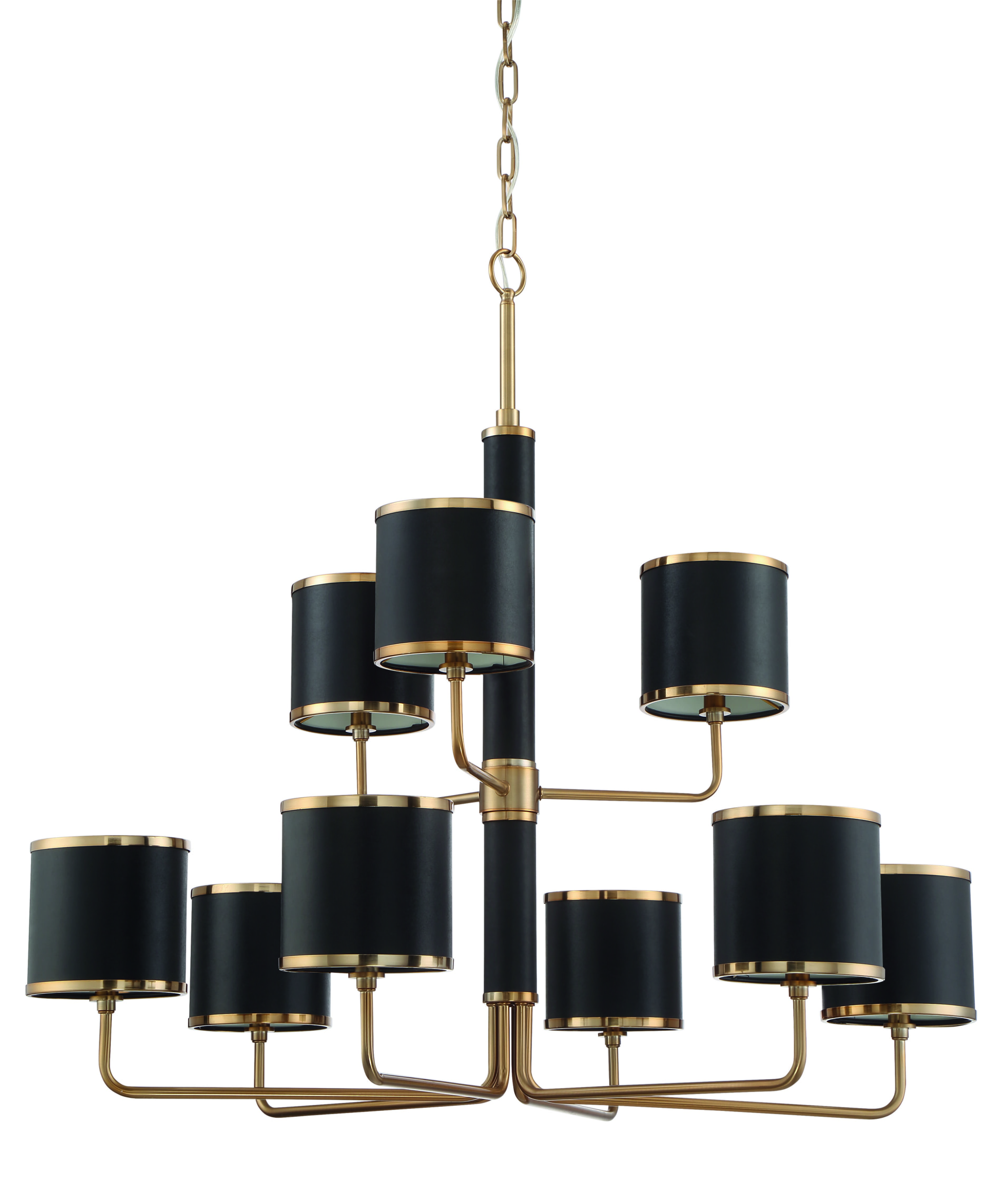 Craftmade Quinn 9-Light Transitional Chandelier in Satin Brass