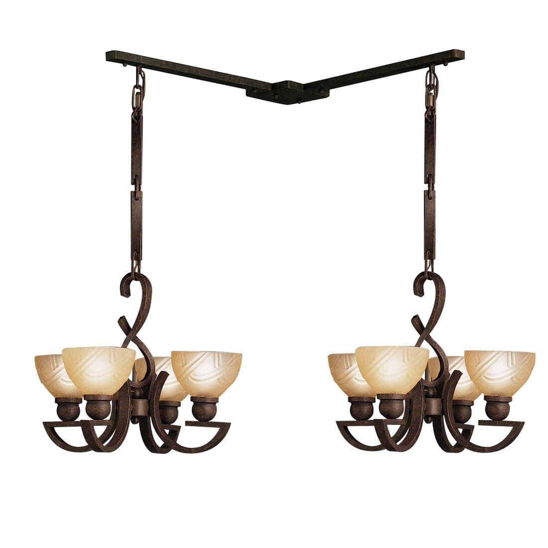 Kichler 38" Multi Mini Pendant Hanger in Tannery Bronze