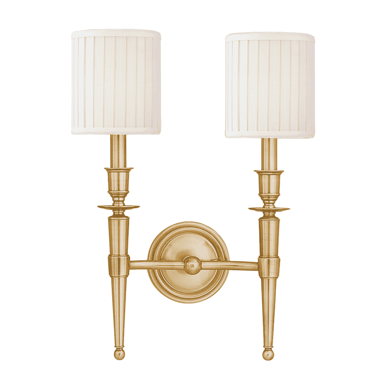 Hudson Valley Abington 2-Light 18" Wall Sconce in Aged Brass