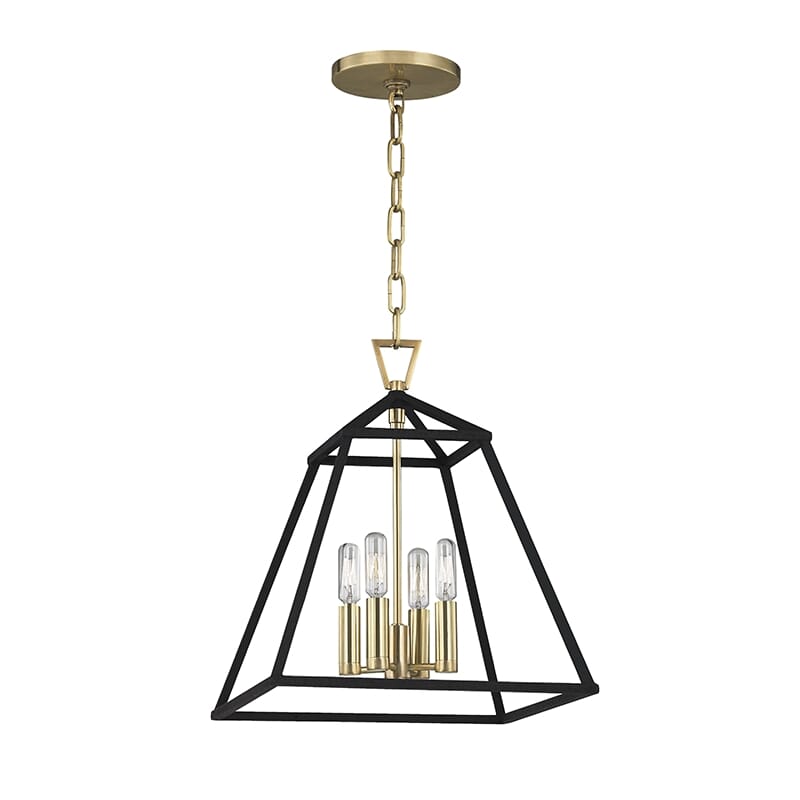 Hudson Valley Webster 4-Light 17" Pendant Light in Aged Brass