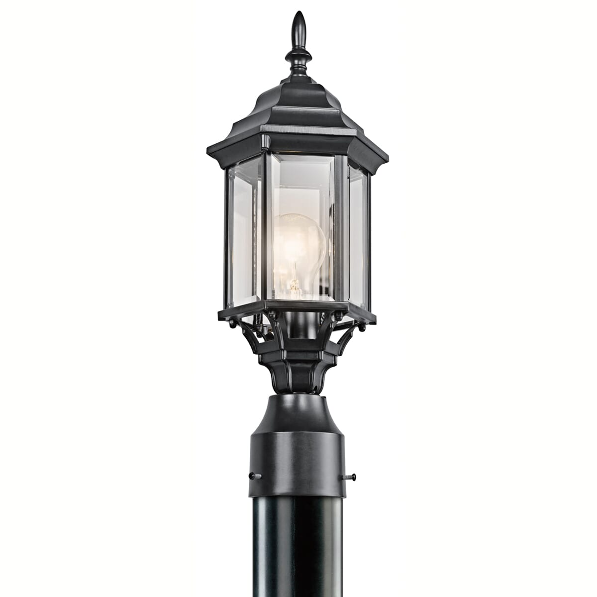 Kichler Chesapeake 1-Light 18" Outdoor Post Lantern in Black Finish