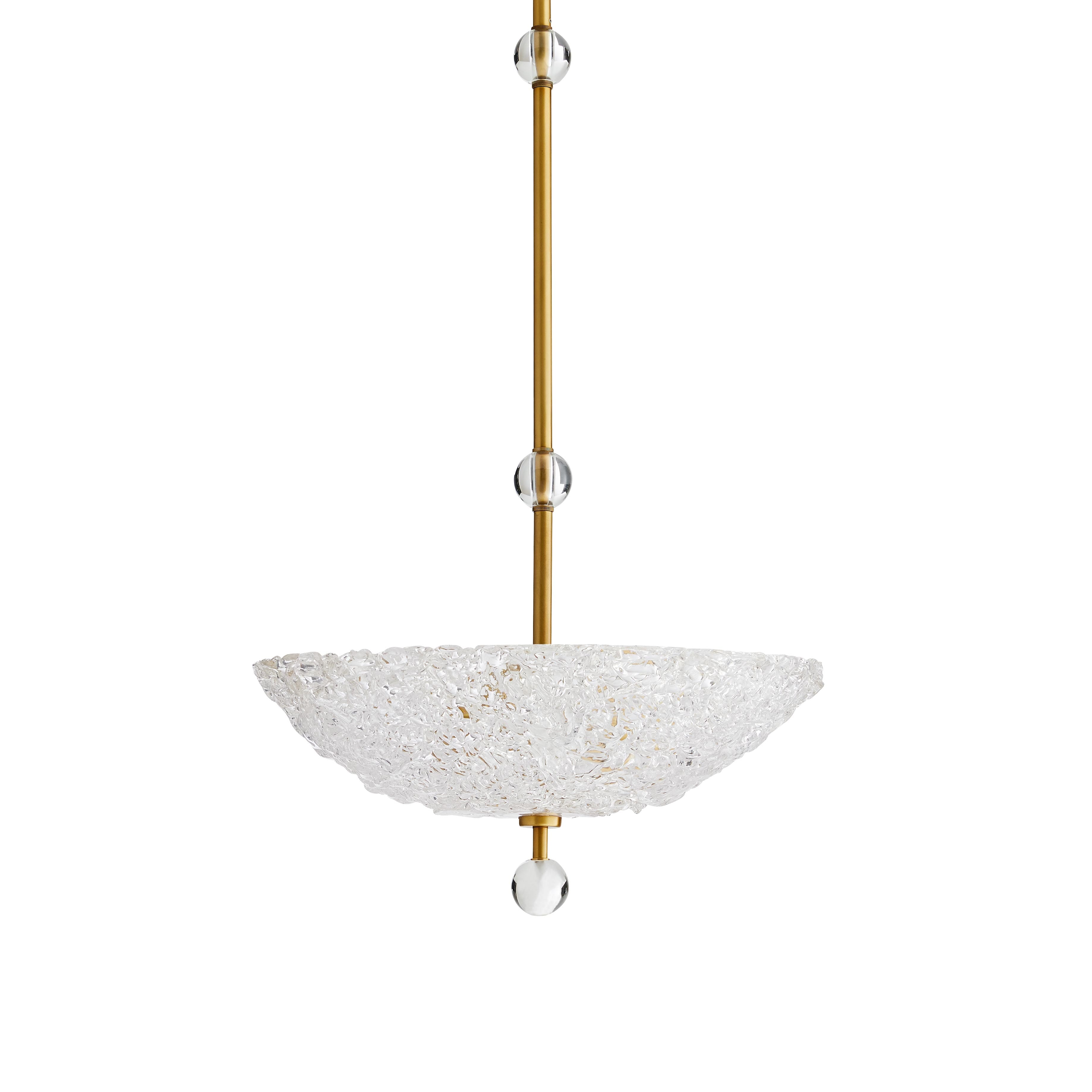 Arteriors Wendelin Glass Pendant Light in Antique Brass