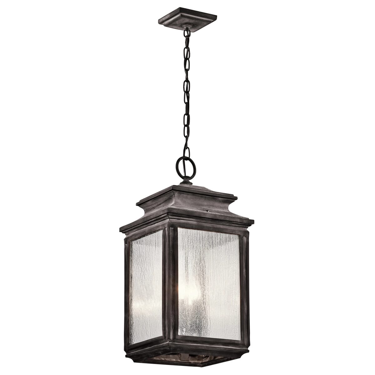 Kichler Wiscombe Park 23" Outdoor Hanging Pendant in Weathered Zinc