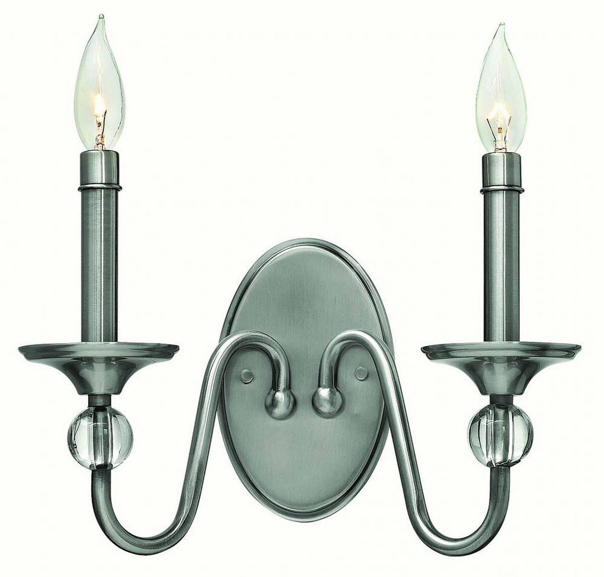 Hinkley Eleanor 2-Light Sconce in Polished Antique Nickel