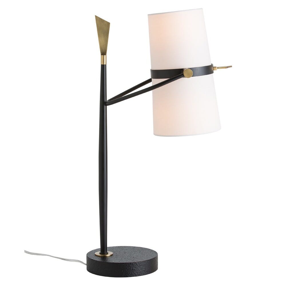 Arteriors Yasmin 28" 2-Light Lamp in Antique Black Iron/Antique Brass