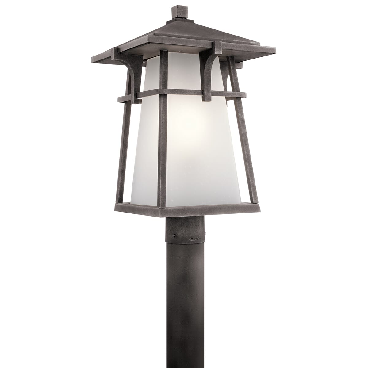 Kichler Beckett 1-Light Outdoor Post Lantern in Weathered Zinc