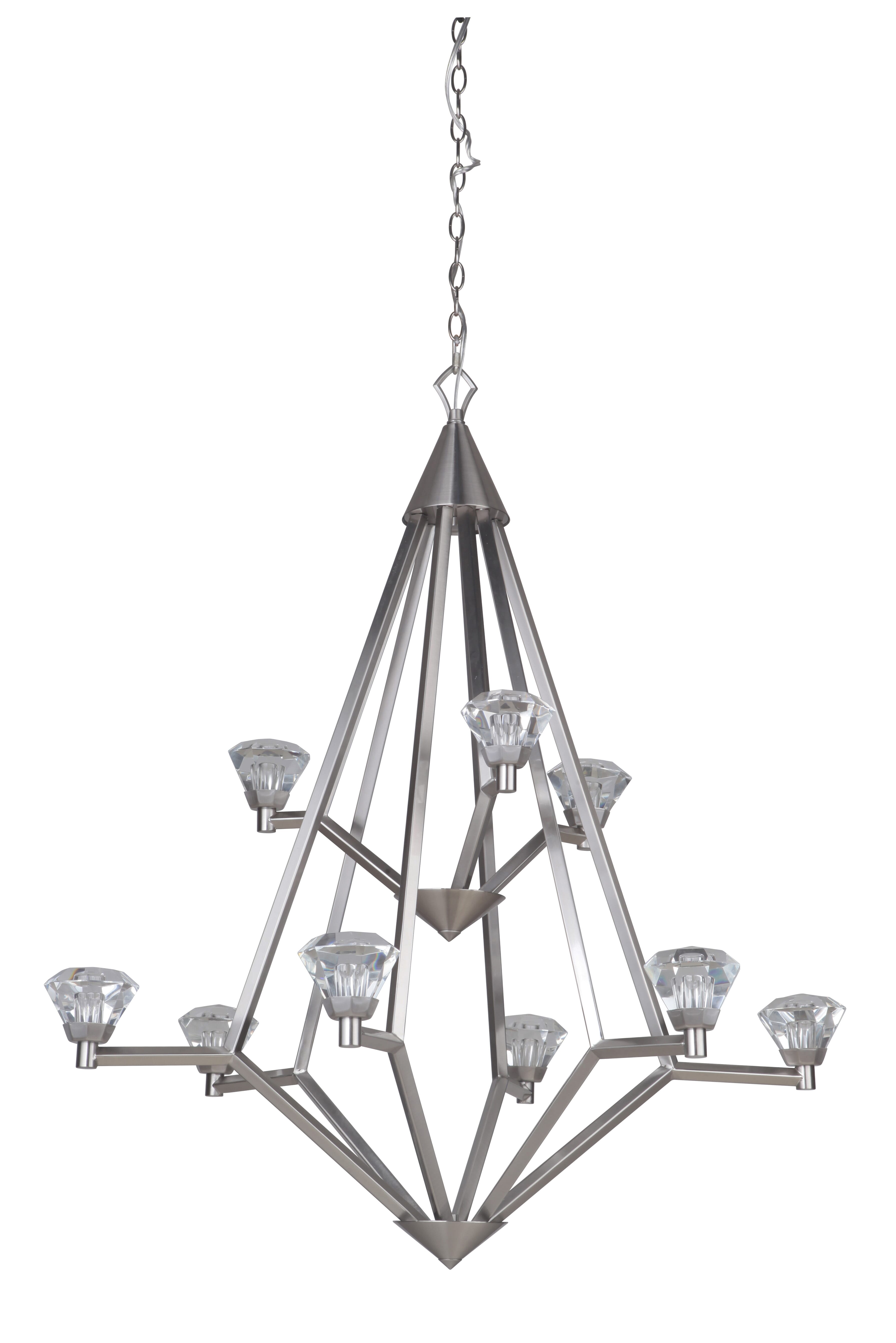 Craftmade Radiante 9-Light Transitional Chandelier in Brushed Polished Nickel