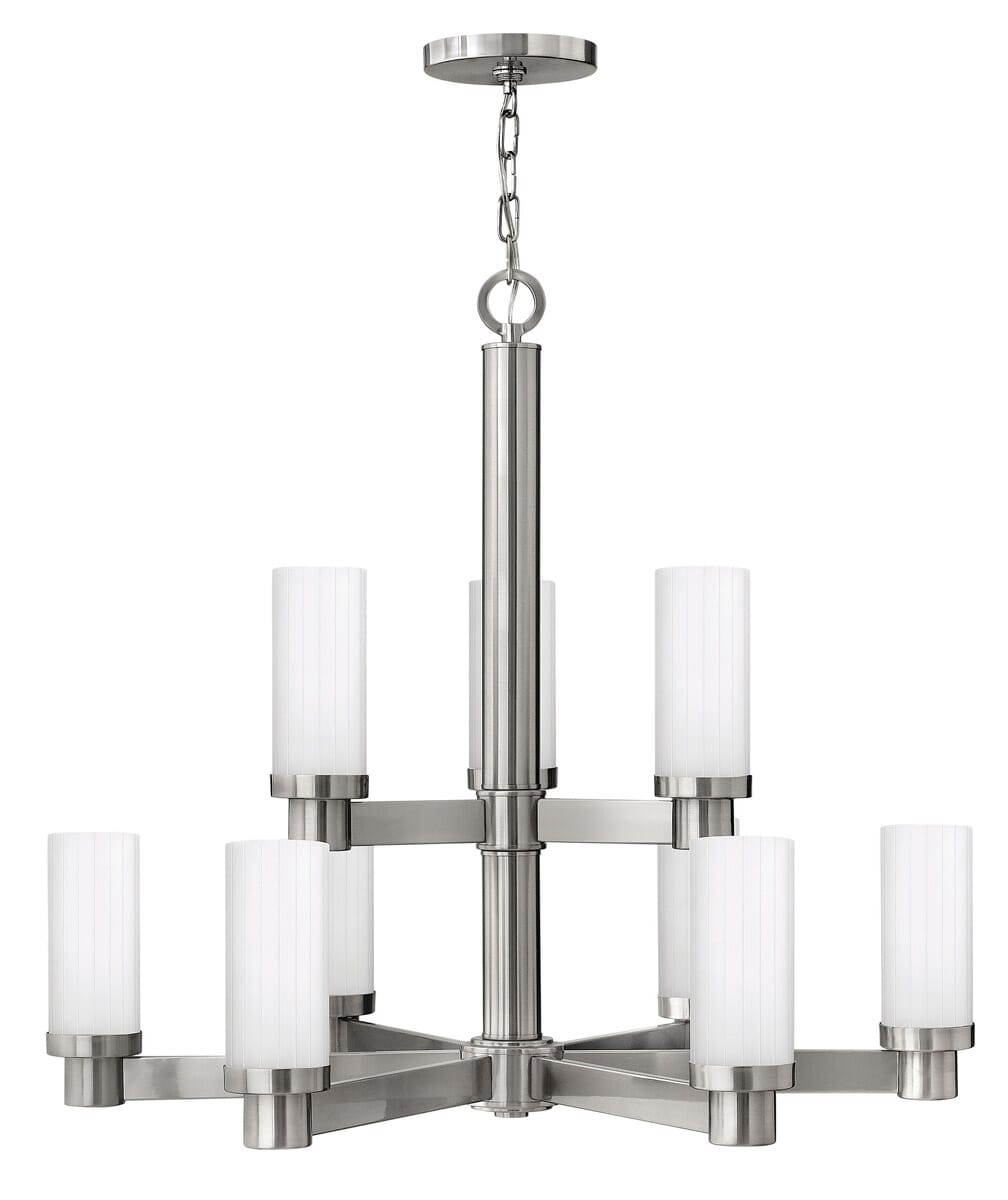 Hinkley Midtown 9-Light Two Tier Chandelier in Brushed Nickel