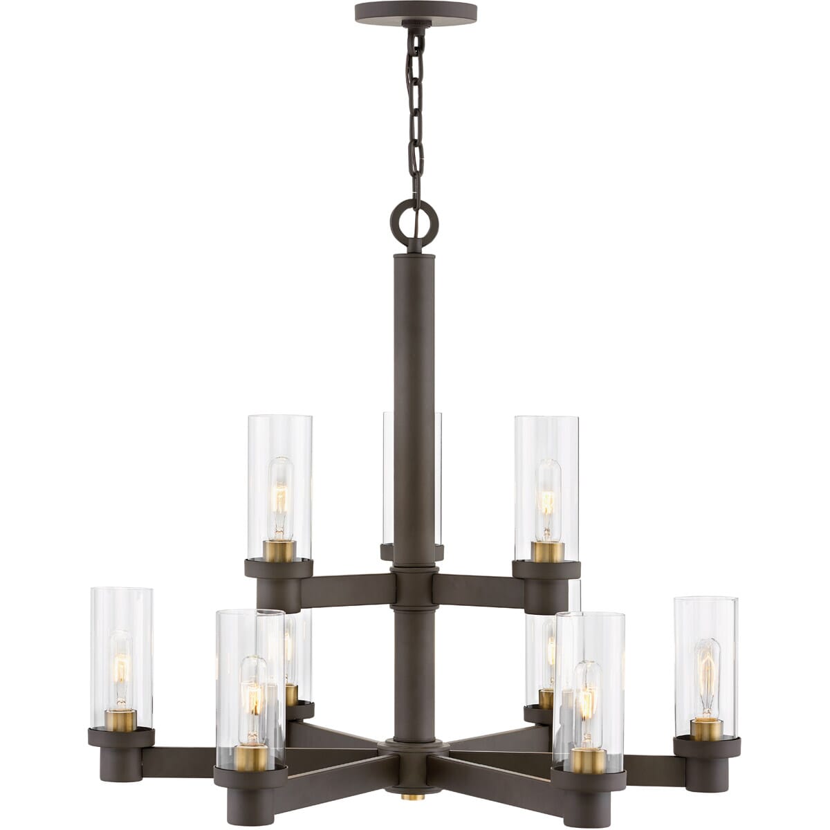 Hinkley Midtown 9-Light Two Tier Chandelier in Oil Rubbed Bronze