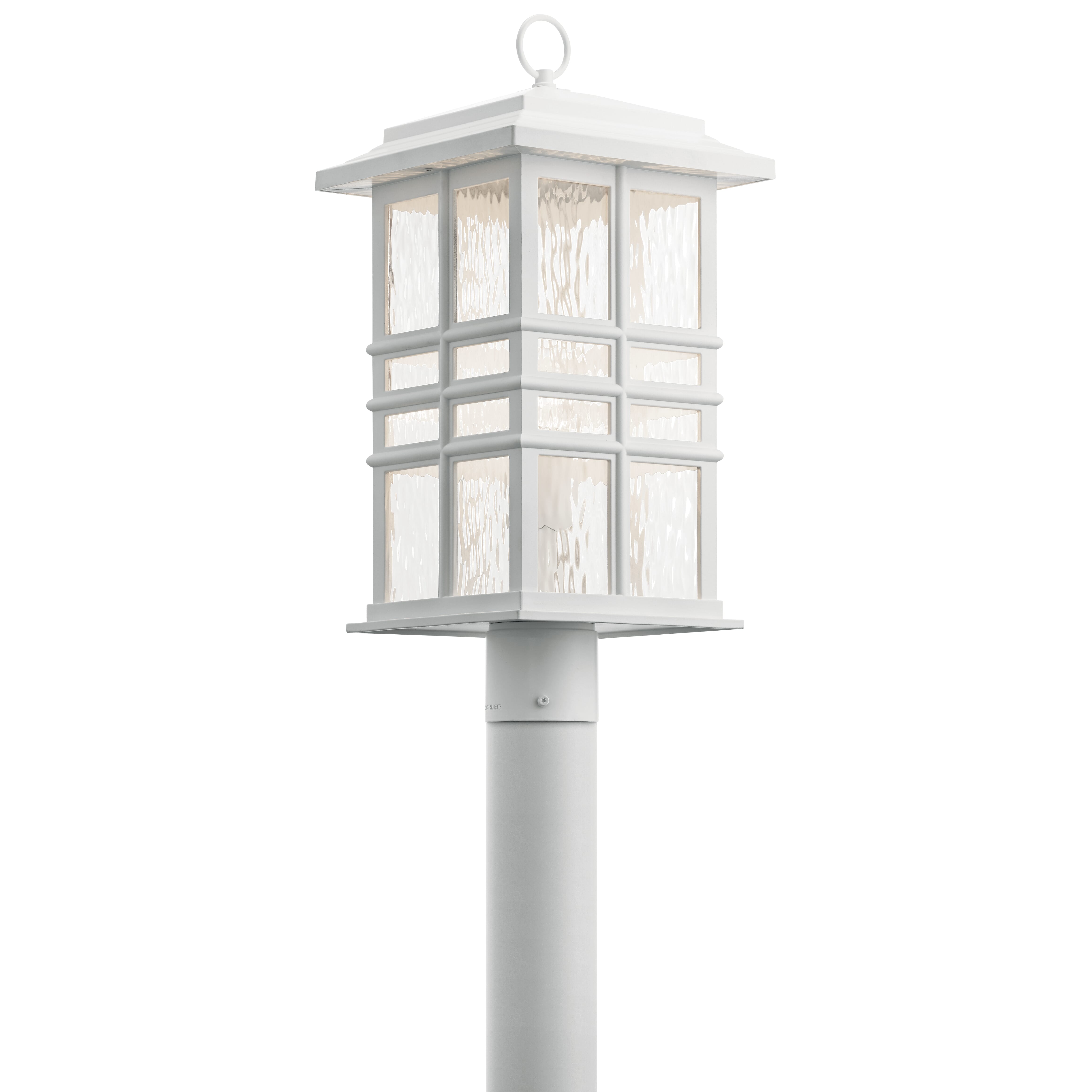 Kichler Beacon Square 1-Light Outdoor Post Lantern in White