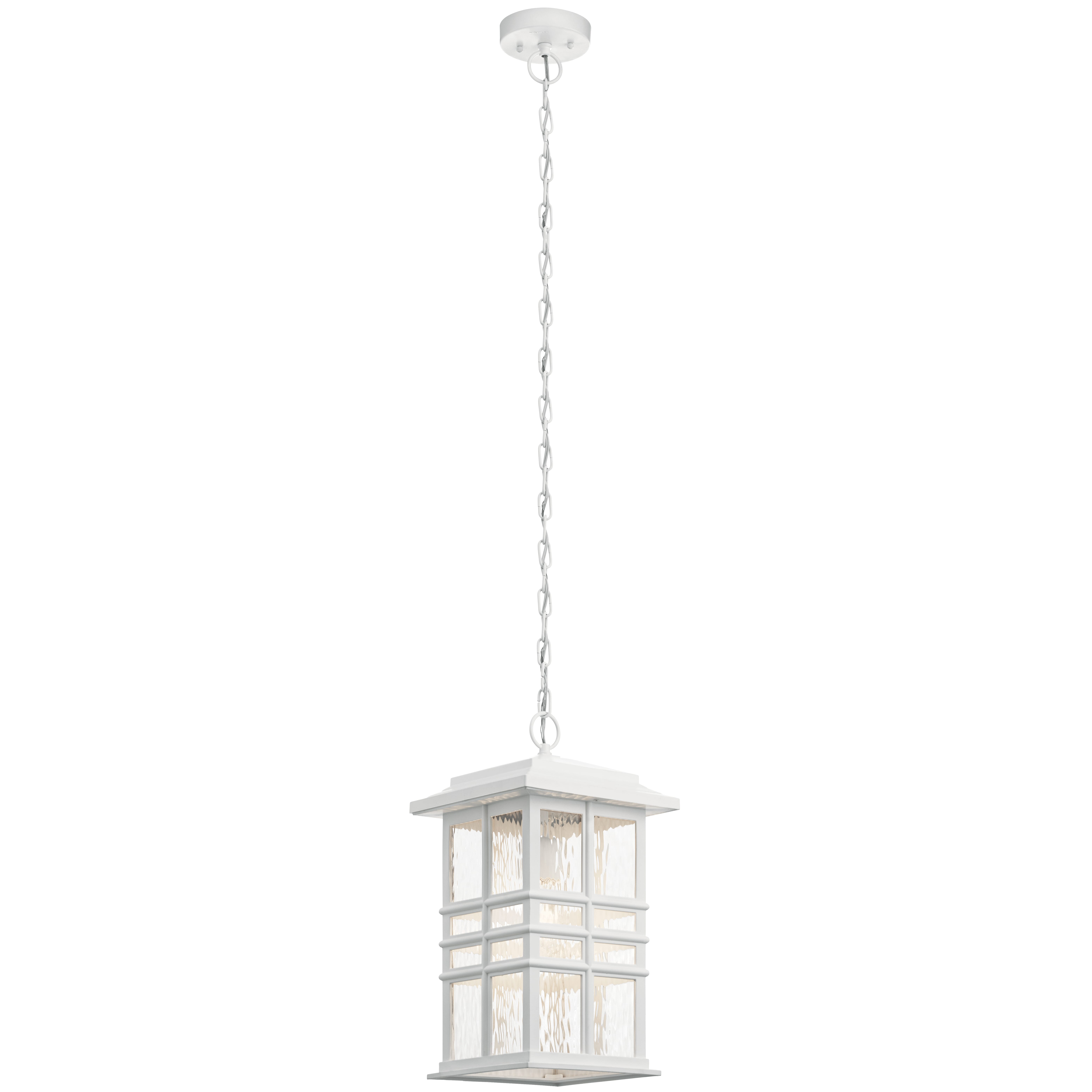 Kichler Beacon Square 1-Light Outdoor Hanging Light in White
