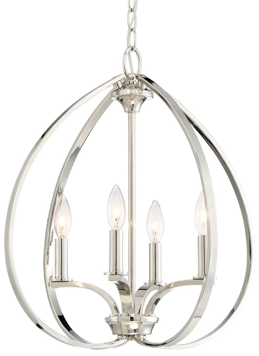 Minka Lavery Tilbury 4-Light Pendant Light in Polished Nickel