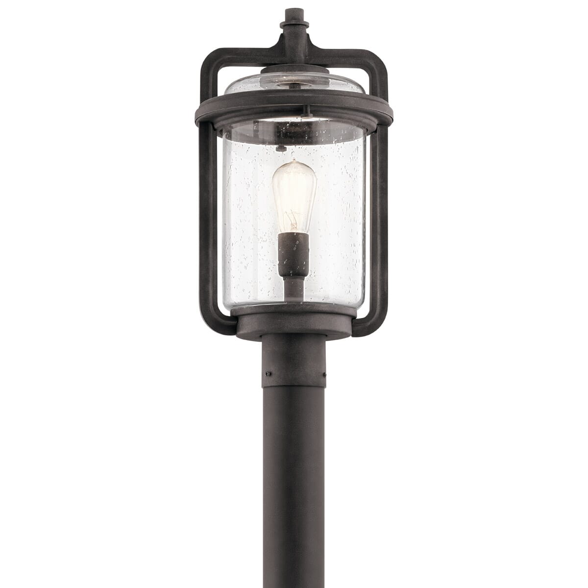 Kichler Andover Outdoor Post Mount 1-Light in Weathered Zinc