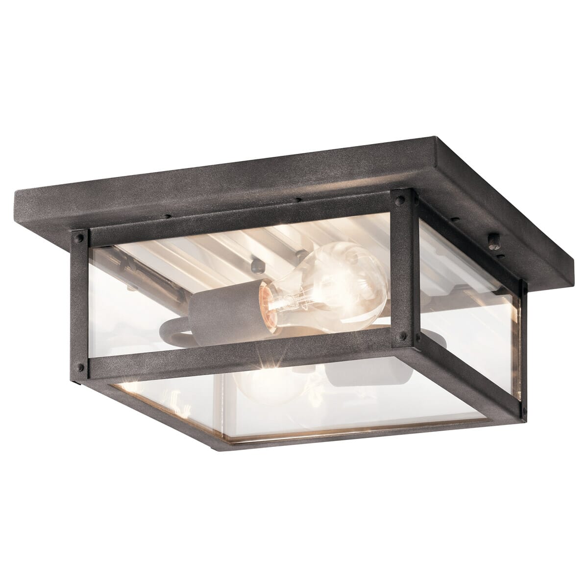 Kichler Wayland Outdoor Ceiling 2-Light in Weathered Zinc