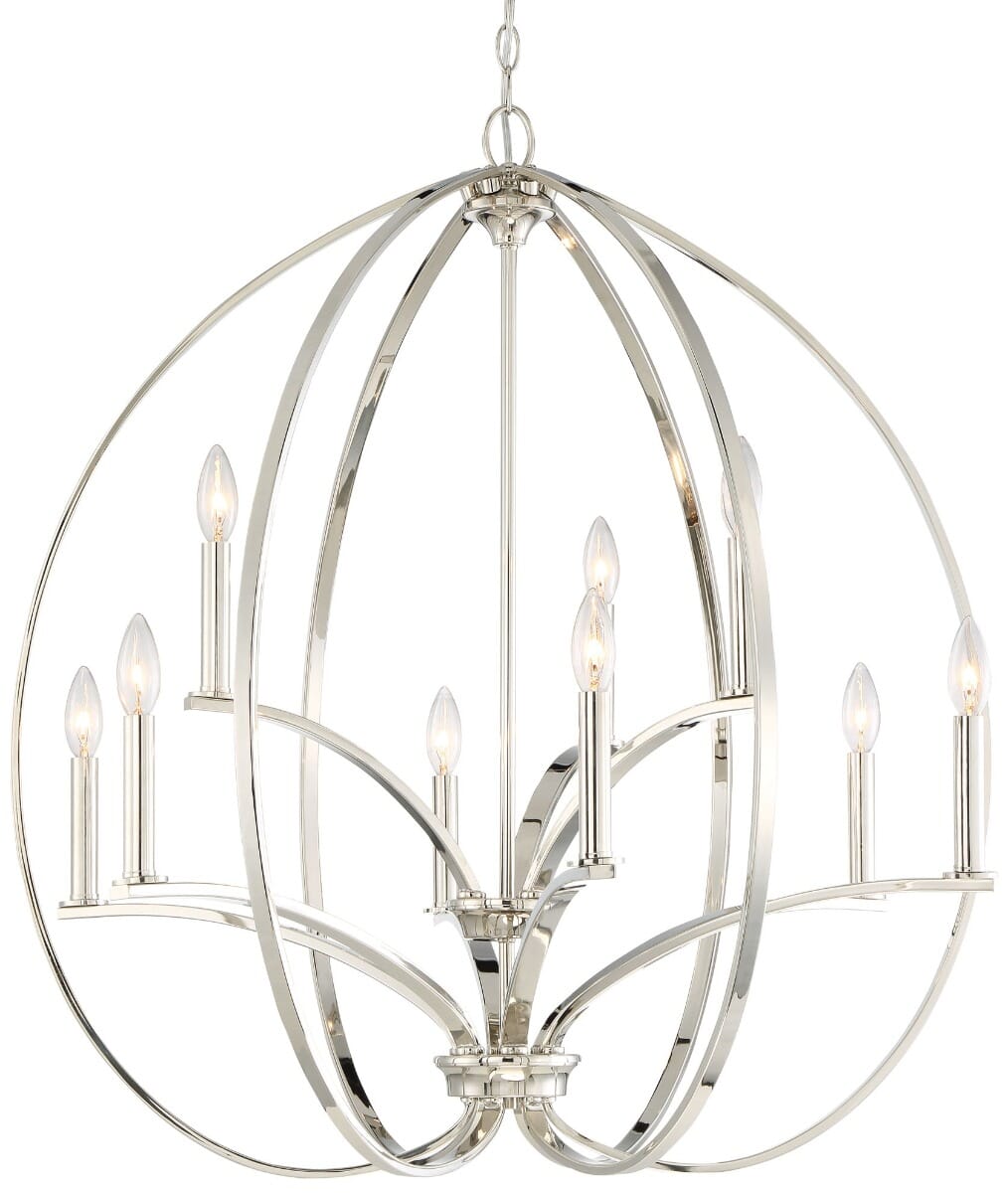 Minka Lavery Tilbury 9-Light Two Tier Chandelier in Polished Nickel