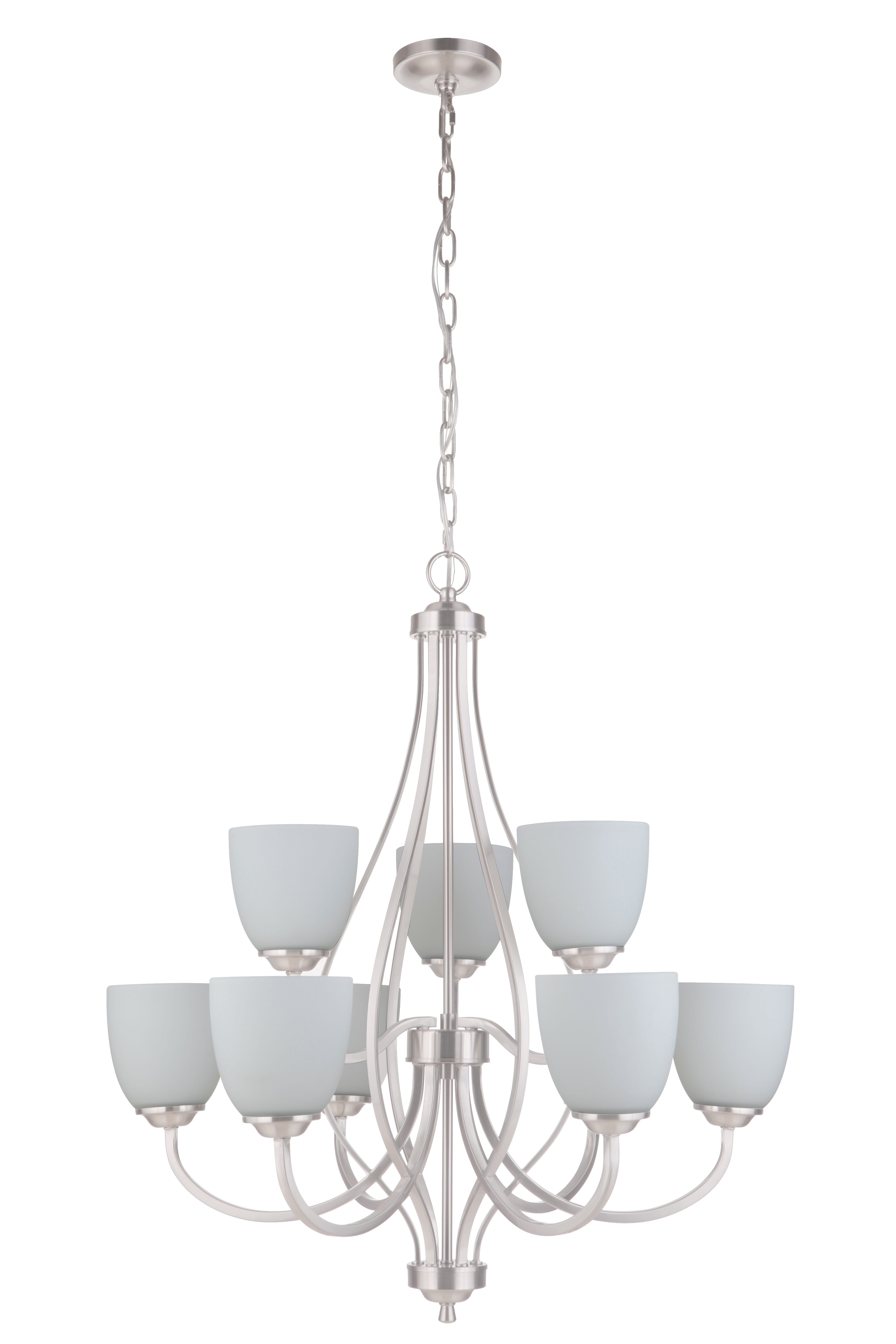 Craftmade Serene 9-Light Transitional Chandelier in Brushed Polished Nickel