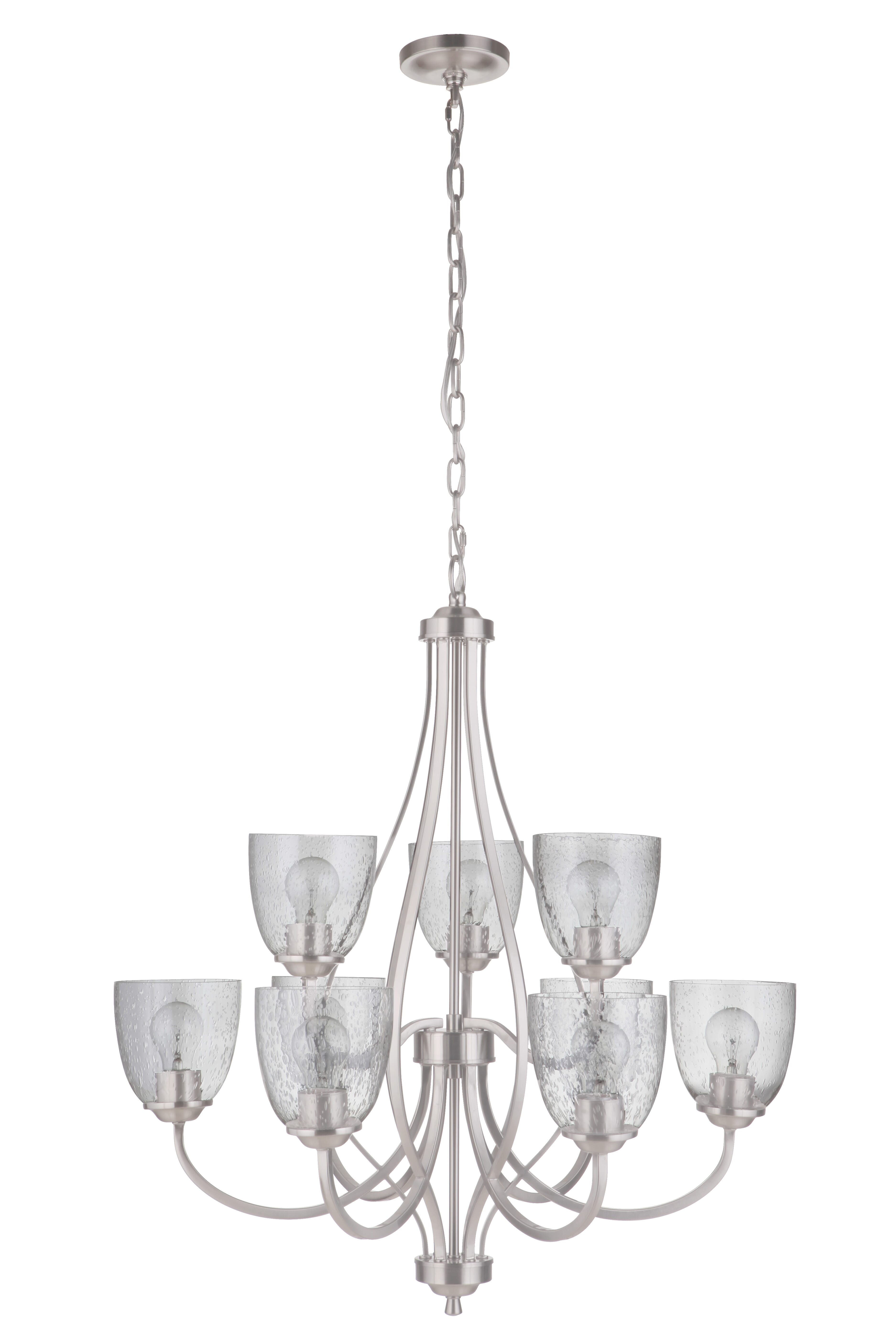 Craftmade Serene 9-Light Transitional Chandelier in Brushed Polished Nickel