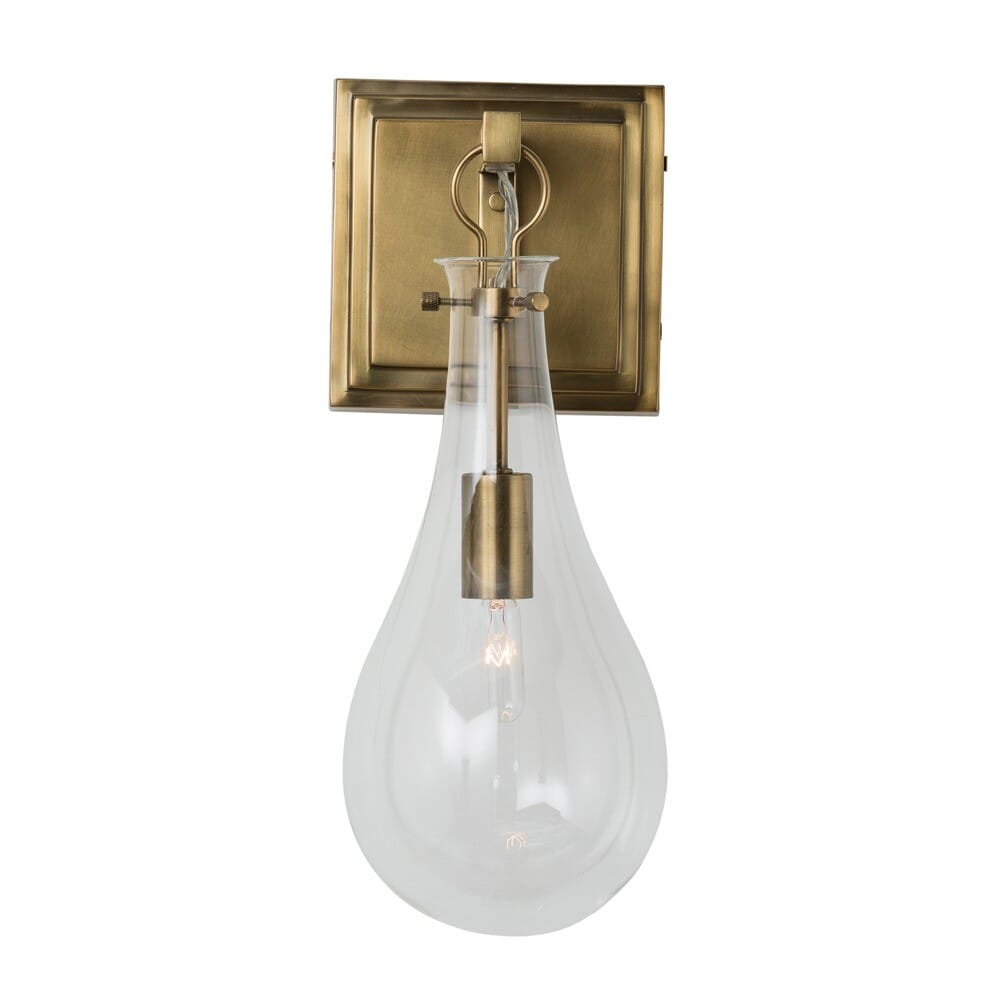 Arteriors Sabine 15"Sconce in Clear/Antique Brass