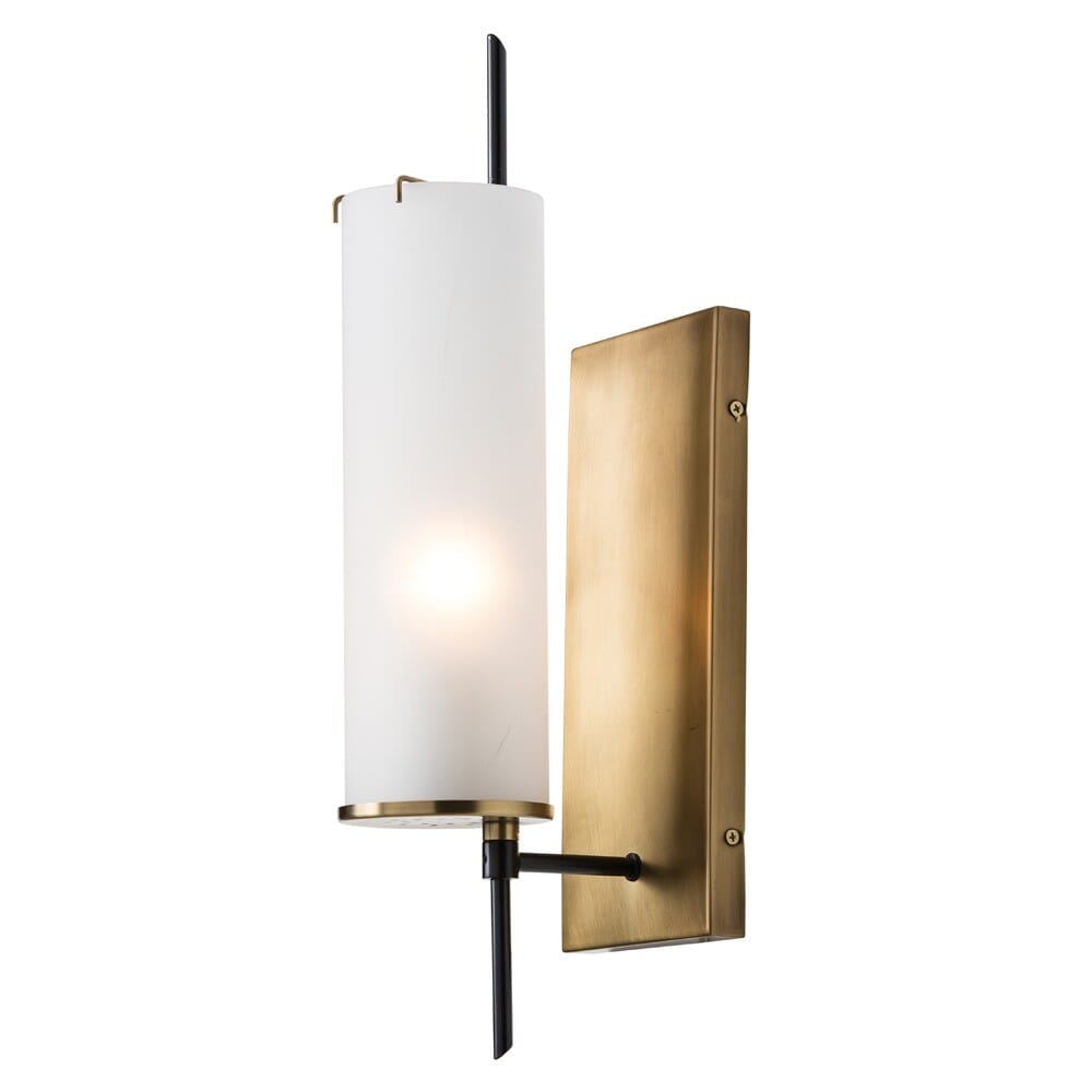 Arteriors Stefan 12" Frosted Sconce in Antique Brass