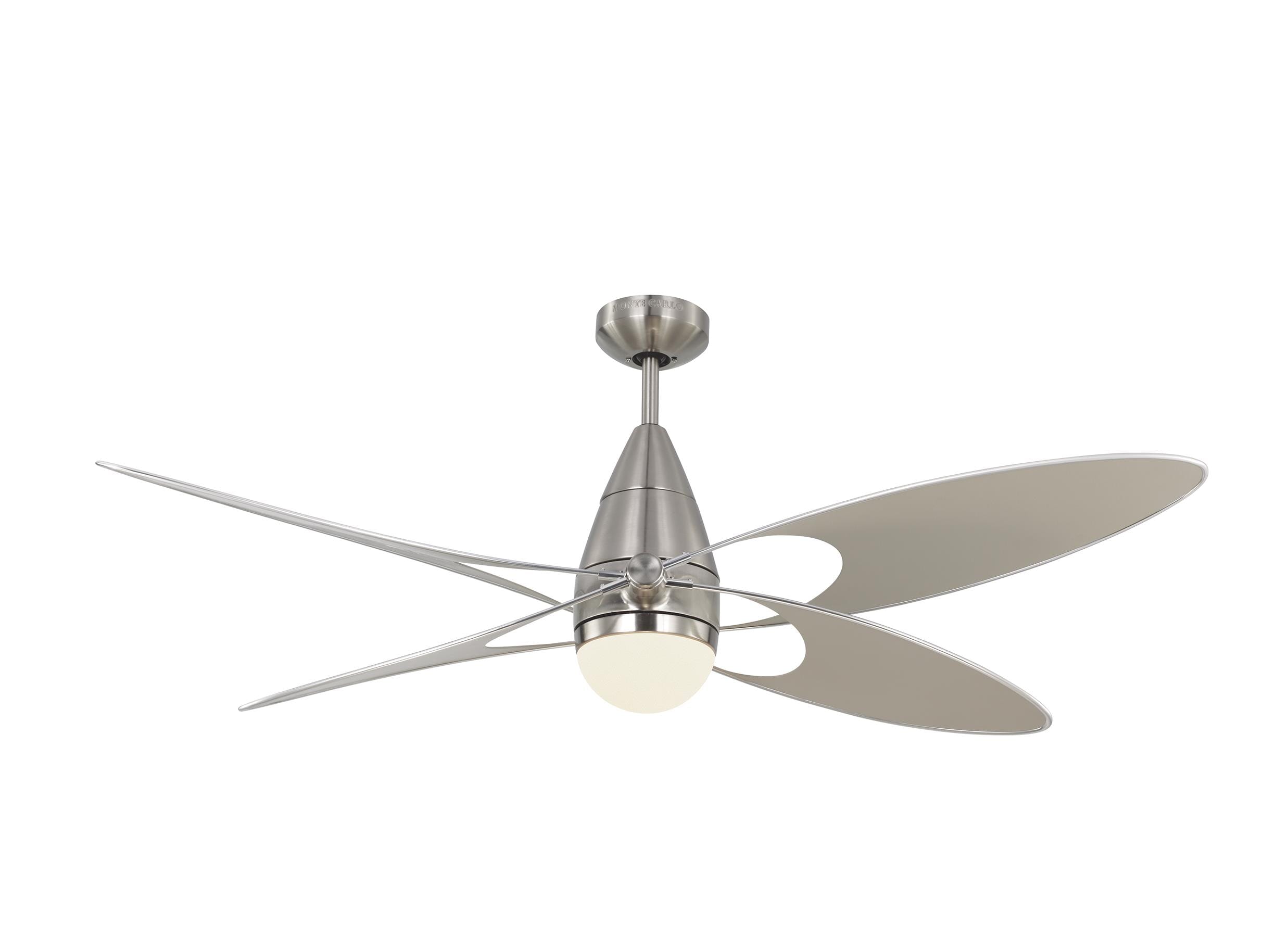 Monte Carlo Butterfly 54" Indoor Ceiling Fan in Brushed Steel