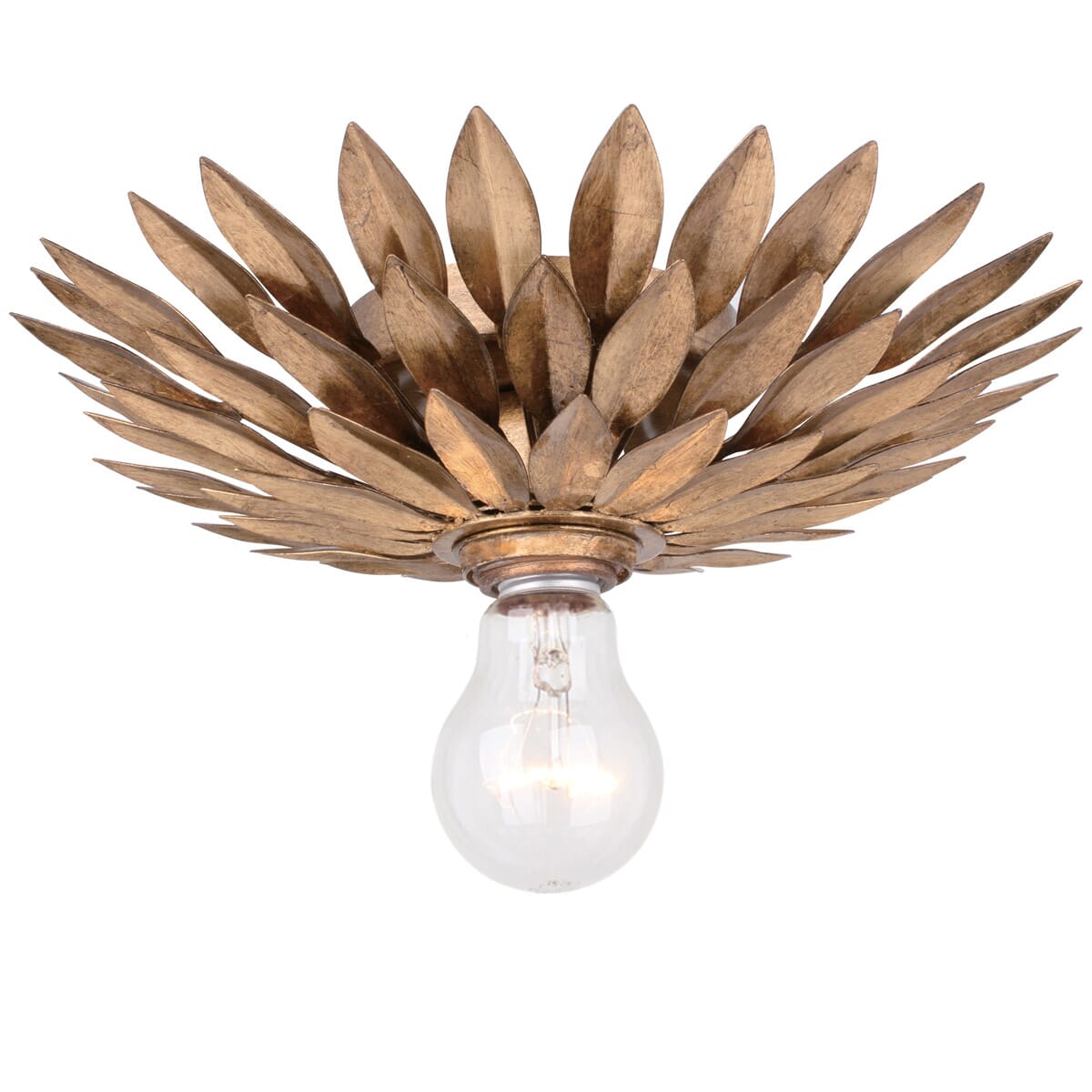 Crystorama Broche 11" Ceiling Light in Antique Gold