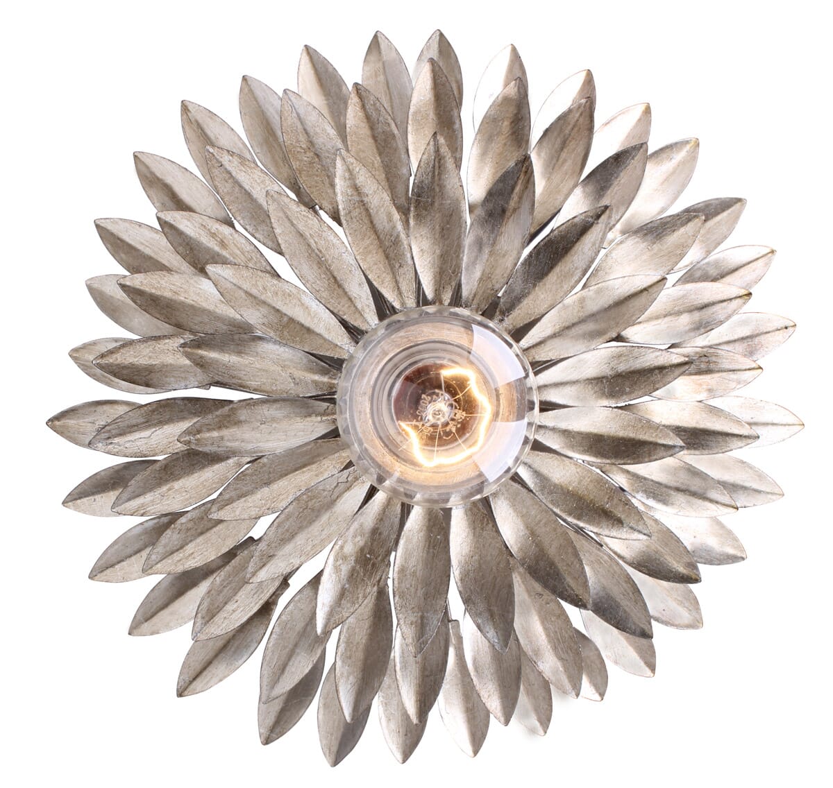 Crystorama Broche 4" Wall Sconce in Antique Silver