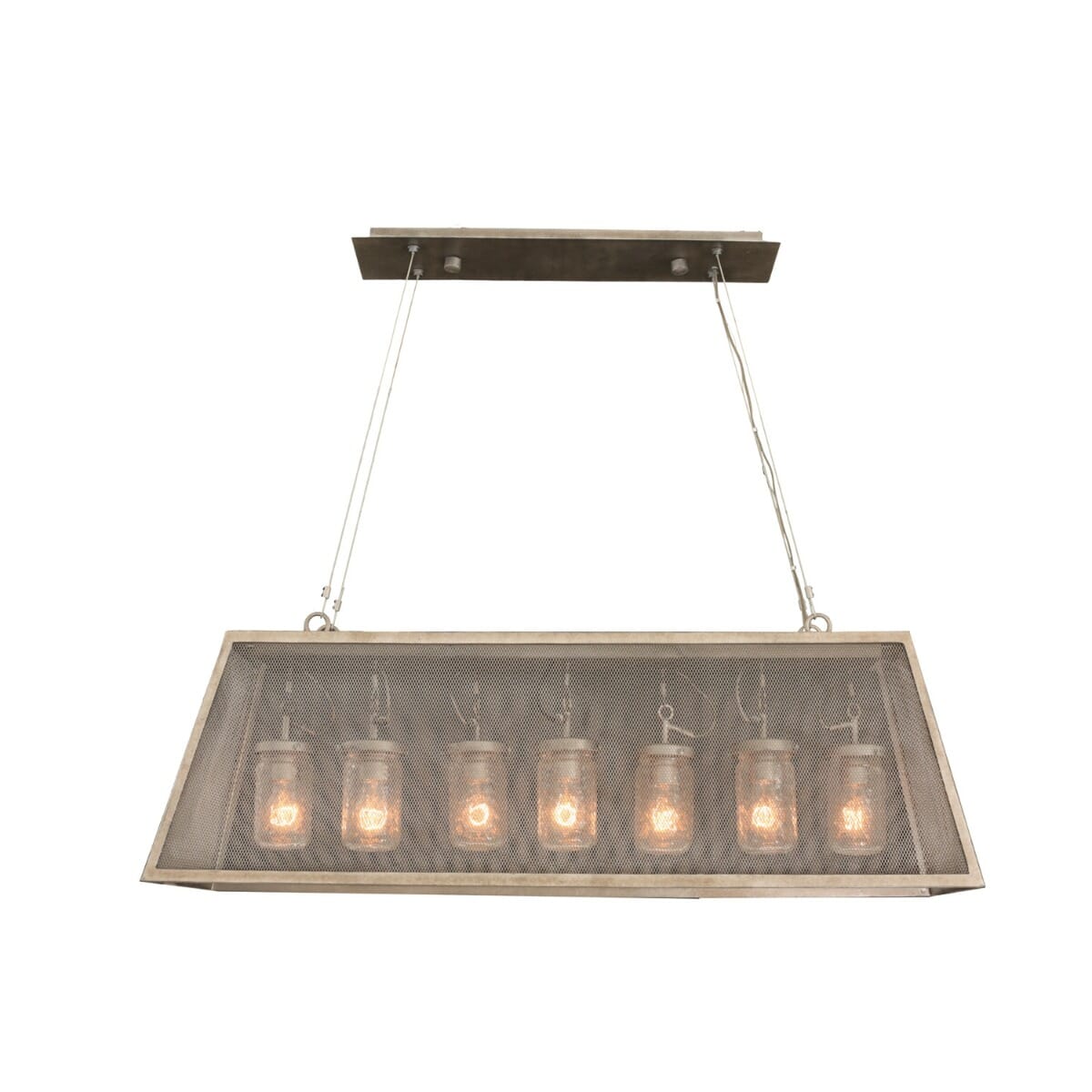 Kalco Highland 7-Light 44" Pendant Light in Country Iron