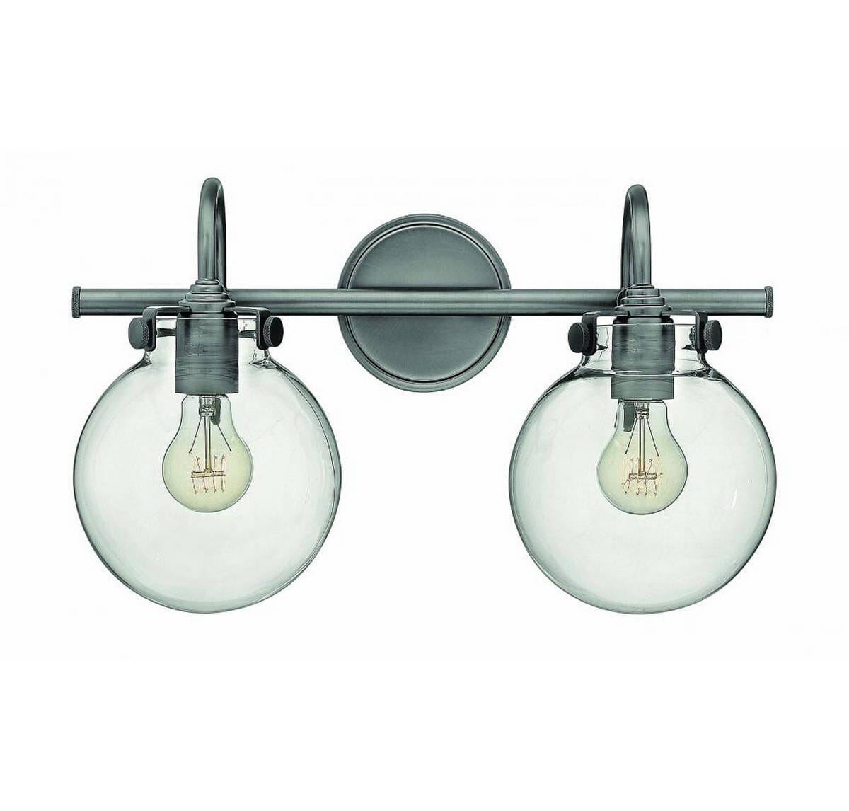 Hinkley Congress 2-Light Bathroom Vanity Light in Antique Nickel