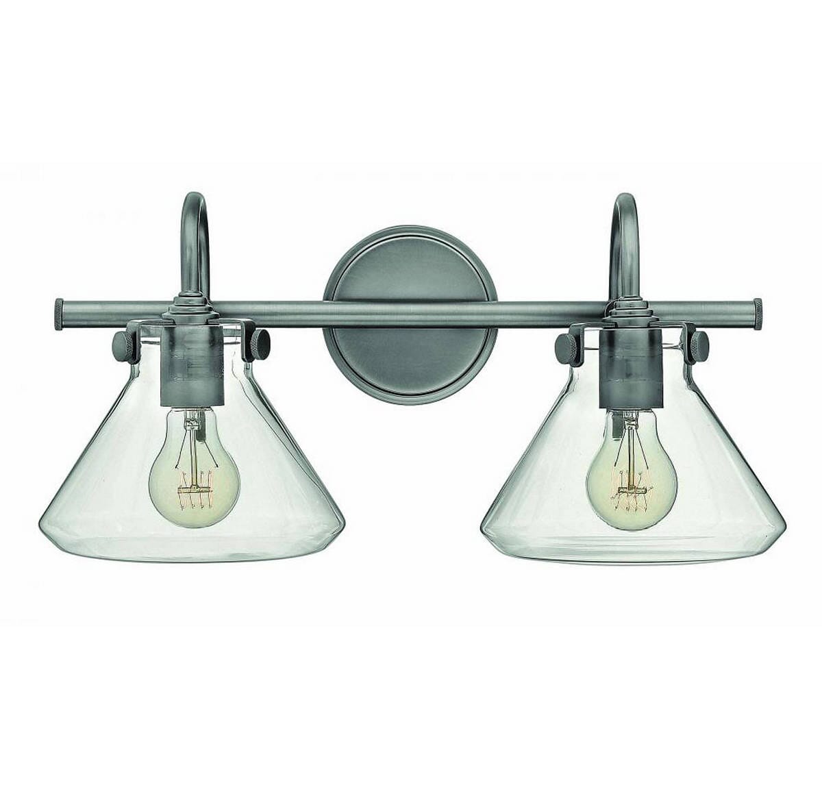 Hinkley Congress 2-Light Bathroom Vanity Light in Antique Nickel