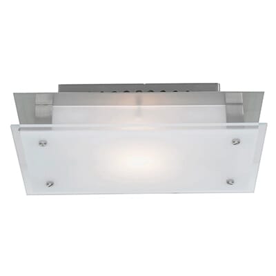 Access Vision 6.75" Frosted Glass Flush Mount in Brushed Steel