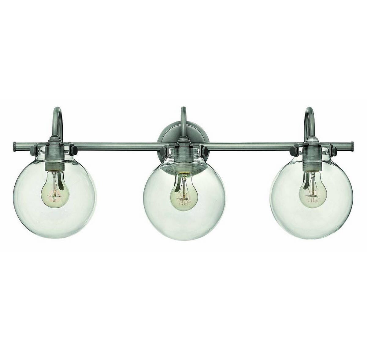 Hinkley Congress 3-Light Bathroom Vanity Light in Antique Nickel