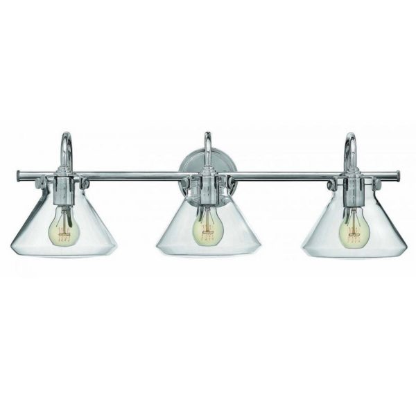 Hinkley Congress 3-Light Bathroom Vanity Light in Chrome