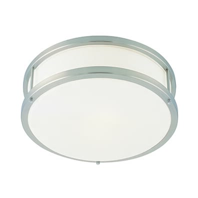 Access Lighting Conga 12" Opal Glass Flush Mount in Brushed Steel