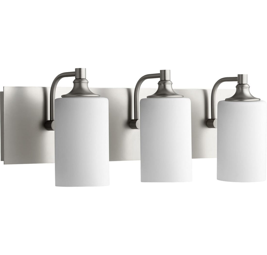 Quorum Celeste 3-Light 8" Bathroom Vanity Light in Satin Nickel