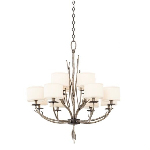 Kalco Denali 12-Light Rustic Chandelier in Bronze Jewel Tone