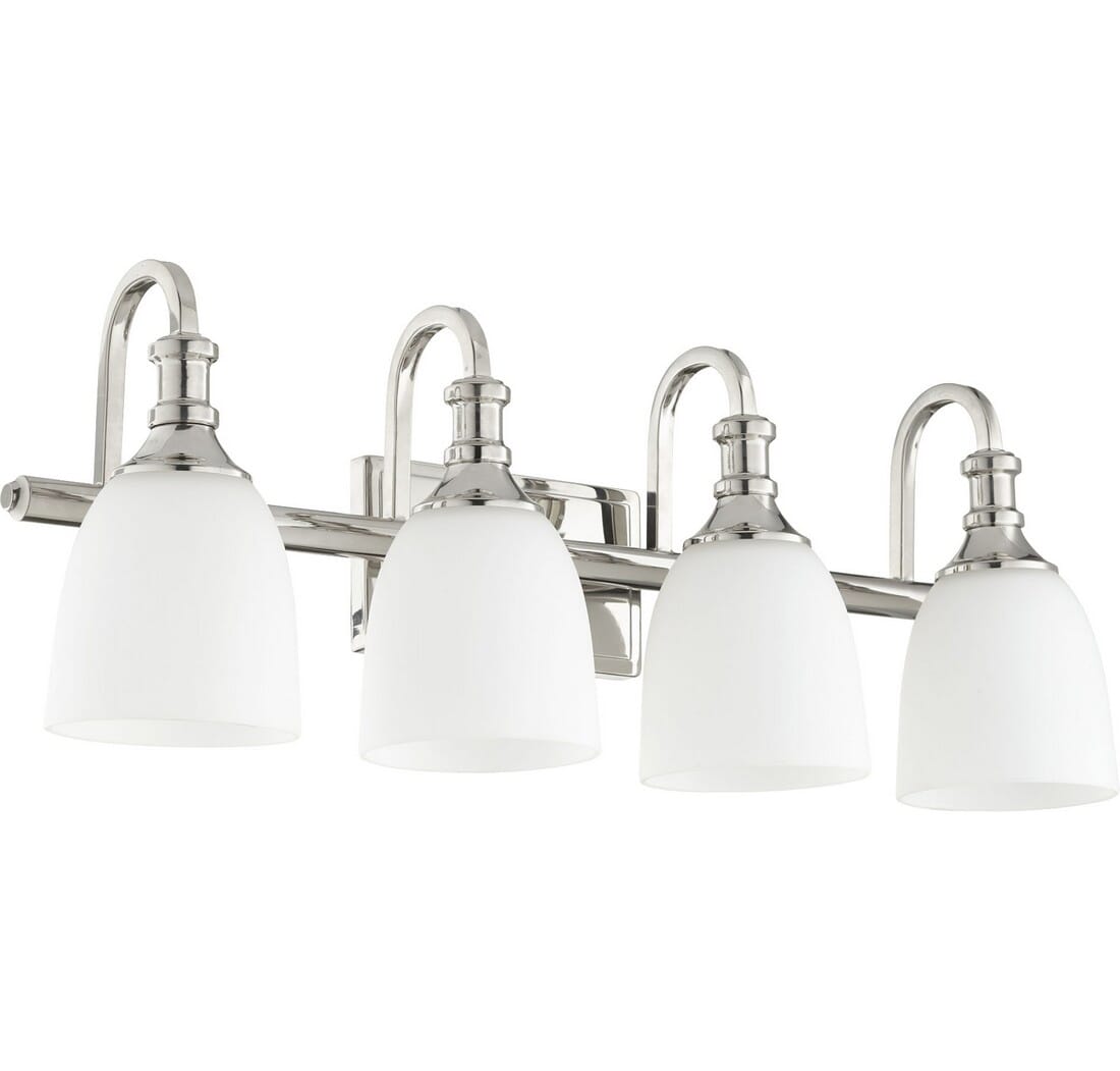 Quorum Richmond 4-Light Bathroom Vanity Light in Polished Nickel