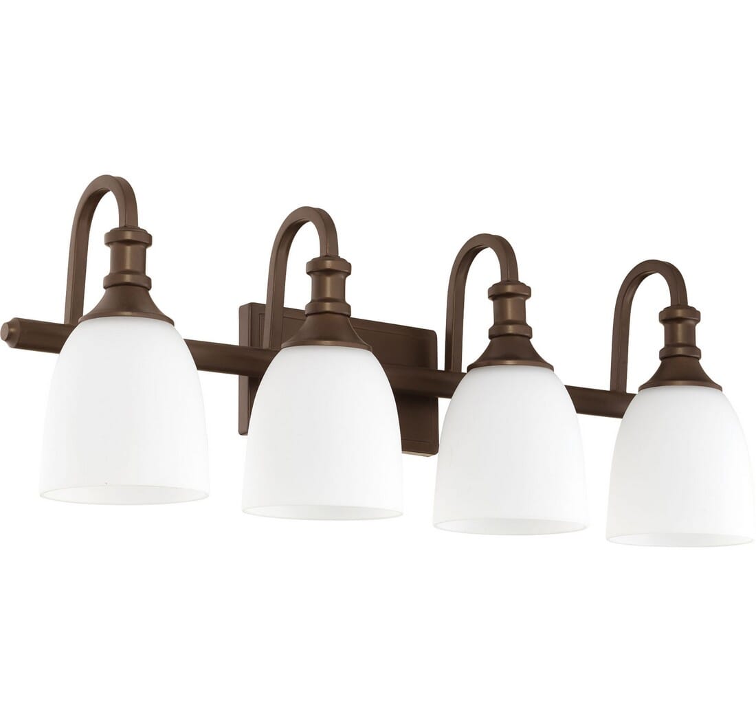 Quorum Richmond 4-Light Bathroom Vanity Light in Oiled Bronze