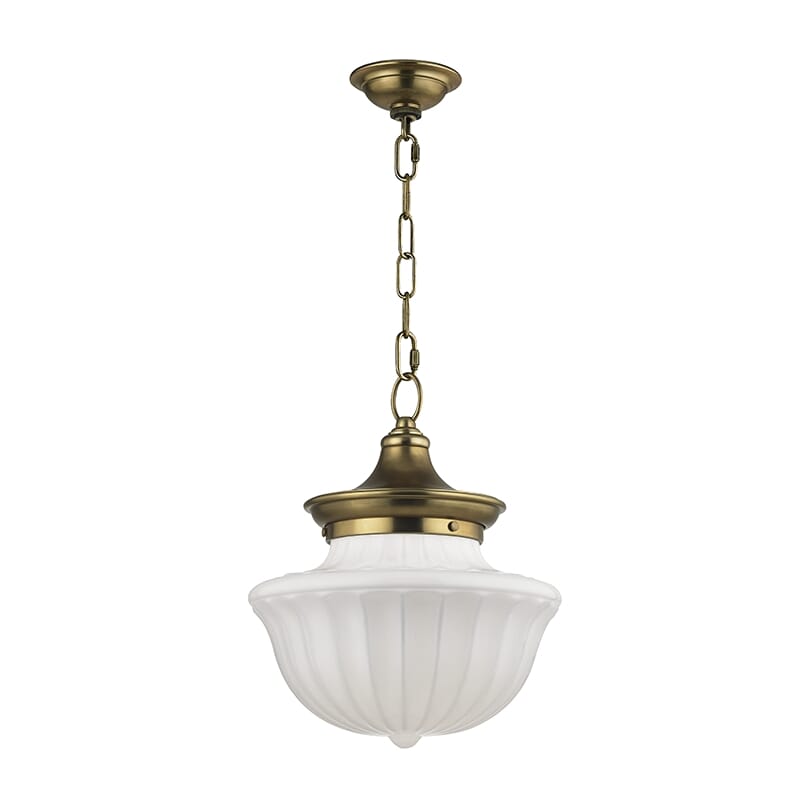 Hudson Valley Dutchess 15" Pendant Light in Aged Brass