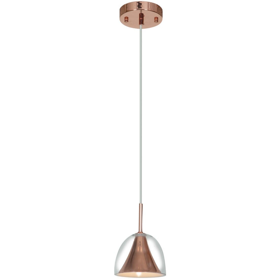 Access Lighting Metalico 7" Clear Glass Pendant in Rose Gold